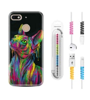 General Mobile GM8 Go GM9 GM20 Pro Plus Kılıf Kablo Koruma Spiral Silikon Color Cat 1754