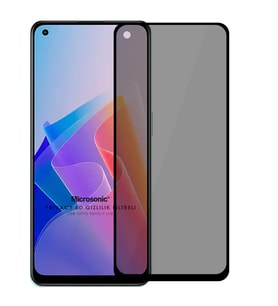 Microsonic Oppo Reno 7 Lite Privacy 5D Gizlilik Filtreli Cam Ekran Koruyucu Siyah