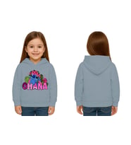 Unisex Stitch Baskılı Çocuk Swaetshirt Baskılı Kapüşonlu 3 İplik Şardonlu (Mavi)