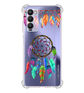 PrintiFy Tecno Camon 18 Uyumlu Nazar Boncuğu 6 Baskılı Şeffaf Köşe Korumalı Antişok Kılıf