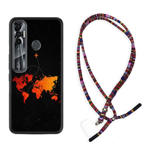 Tecno Spark 6 6 Go 8C 8 Pro 7 7 Pro Kılıf Boyun Asklı Rasta Silikon İz Bırakan Uçak 1778