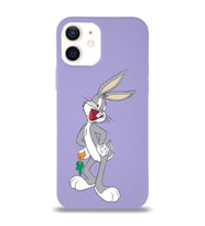 Apple iPhone 12 Mini  Lansman Kılıf Bugs Bunny Tasarımlı Altı Kapalı İçi Kadife Kaplı  Kapak (Şeffaf)