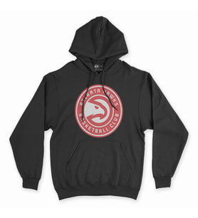 Atlanta Hawks Şahin Siyah Kapşonlu Sweatshirt Hoddie