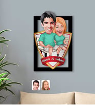 BK Gift Kişiye Özel İsimli Sevgililer Karikatürlü 3D Ahşap Tablo-55