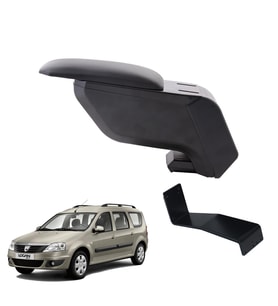Dacia Logan MCV 2009 Delmesiz Çelik Ayaklı Siyah Kolçak Kol Dayama