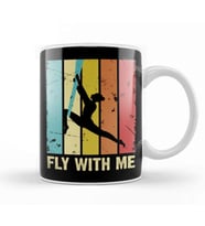 Retro Fly With Me Aerial Silk Aerialist Acrobat Acrobatics Kupa Bardak Porselen