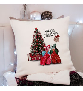 Mutlu Yıllar & Merry Christmas & Yılbaşı & Arkadaş Tasarımlı Yastık