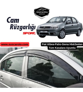 Fiat Albea Palio Siena Hb&Sedan Uyumlu Mugen Cam Rüzgarlığı Seti Piano Black 4'lü İthal