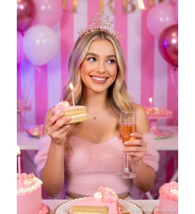 My Birthday Metal Taşlı Taç Rose Gold Renk Doğum Günü Parti Saç Aksesuarı