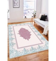 Pembe Klasik Göbekli Kaymaz Tabanlı Dekoratif Halı MK76 - 100 x 160 cm