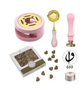 Davetiye Mum Mühürü Uygulama Seti Pembe Renk 610 Elif Vav