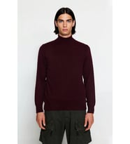 Erkek Slim Fit Dik Yaka Basic Triko Kazak Soğuk Havalarda Konforlu ve Rahat Bir Tarz Sunar