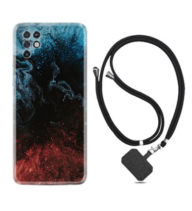 INFINIX Note 11 Pro Note 10 Hot 9 Play Kılıf Boyun Askılı Silikon Red Blue Black Abstact 1386