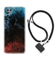 INFINIX Note 11 Pro Note 10 Hot 9 Play Kılıf Boyun Askılı Silikon Red Blue Black Abstact 1386