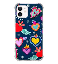 PrintiFy Apple iPhone 12 Uyumlu Retro Color 3 Baskılı Şeffaf Köşe Korumalı Antişok Kılıf