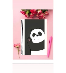 Panda Defter 1 Adet Özel Tasarım A4 Boyutu Telli Çizgili Defter 21*29 Cm