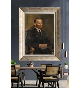 Gümüş Çerçeveli Atatürk Tablo za268