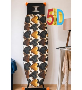 5D Özel Kumaş Keçeli Ütü Masası Kılıfı Masaya göre ayarlanabilir İpli Stoperli 55x140cm TÜYLÜ KALP