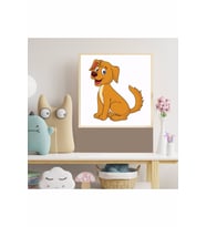 Sevimli Köpek Çocuk Odası Ahşap Çerçeve Tablo 9
