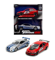 Jada 1:32 Fast & Furious Legacy Series Twin Pack W4/2 Mitsubishi Lancer Evolution IX & Brian's Nissa