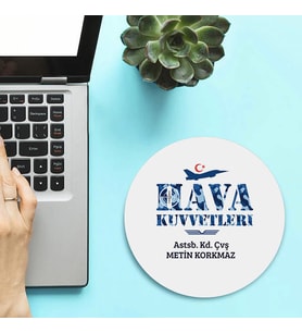 Kişiye Özel Hava Kuvvetleri Temalı Yuvarlak Mousepad