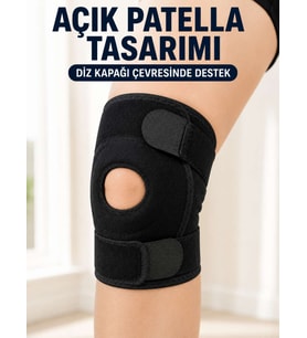 Patella Destekli Kısa Dizlik Ayarlanabilir Bantlı Diz Koruyucu Destek