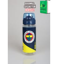 "DEKOMUS CEP DEFTERİ HEDİYELİ"  YENİ SEZON LİSANSLI FENERBAHÇE ARMA TRITAN MATARA 500 ML (Krem)