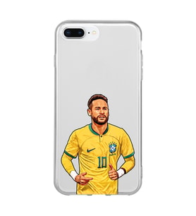 Iphone 7 PLUS - 8 PLUS Uyumlu Neymar Da Silva Tasarımlı Şeffaf Telefon Kılıfı