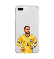 Iphone 7 PLUS - 8 PLUS Uyumlu Neymar Da Silva Tasarımlı Şeffaf Telefon Kılıfı