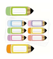 Kalem Şekilli Çocuk Defter İsim Etiketi – Defter, Kitap, Çanta İçin Renkli Kuşe Sticker