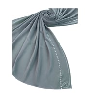 Mısırlı Eşarpları Krep Abiye Taşlı Şal (Gri)