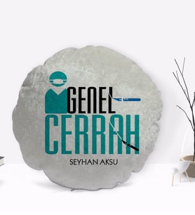 BK Gift Kişiye Özel İsimli Genel Cerrah Tasarımlı Dekoratif Kırlent Yastık-2