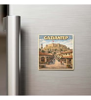 Gaziantep Şehri - Pop-Art Travel - 9x9 cm Buzdolap Magneti
