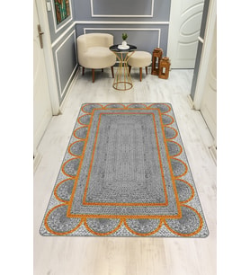 Modern Desenli Dijital Baskı Kaymaz Taban Halı H0108