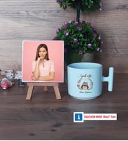 Baykuş Fotoğraflı Dekoratif Taş, Kupa Bardak Beyaz Hediye (Model 12)