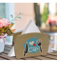 BK Gift Kişiye Özel Güzel Chef Tasarımlı Lüks Ahşap Peçetelik-9