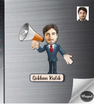 Kişiye Özel İş Adamı Ahşap Magnet -16