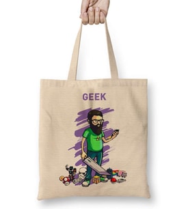 Nerd Geek Gamer Bez Çanta Uzun Saplı
