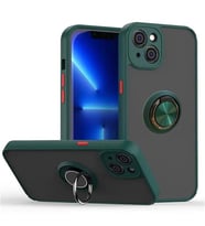 Coverzone iPhone 12 ile uyumlu K?l?f Thunder Hux Y�z�kl� Kapak ??k ve Dekoratif Model Stand Olabilen 360� D�nebilen Y�z�k Aparat? ve Kamera Korumal? Thunder Hux Kapak