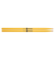 Promark TX5AW-YELLOW 5A American Hickory Baget - Sarı (Profesyonel)  Parlak Sarı Renk, Yüksek Mukavemetli Boya Katmanı, Amerikan Hickory Ağacı ve Klasik Ahşap Uç
