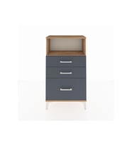 Arges Komodin Tek Raflı 3 Çekmeceli 60x30x106 Çam-Antrasit