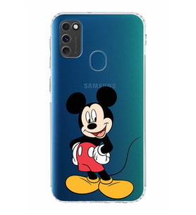 Samsung Galaxy M30s  Kamera Korumalı Kapak Mickey Mouse Tasarımlı  Şeffaf  Kılıf