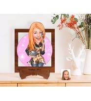 BK Gift Kişiye Özel Kadın Aşçı Karikatürlü Ahşap Standlı 3D Biblo-2 (Beyaz)