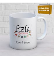 Kişiye Özel İsim Yazılabilir Fizik Öğretmeni Kupa Bardak