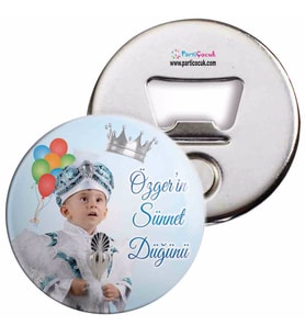 Sünnet Balonlu ve Gümüş Taçlı Parti Tema Açacaklı Magnet