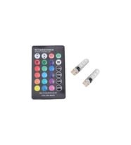 Kumandalı Çakarlı T10 Araç Park Ampulü 18 Led Rgb Park Stop Çakar Lamba Ampül