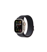 Apple Watch Ultra 49mm Uyumlu KRD-91 Hasır Kordon Strap Kayış (Siyah-Mavi)