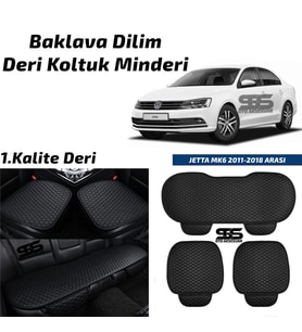 Volksvogen Jetta MK6 2011-2018 Arası Siyah Deri Oto Koltuk Minderi