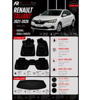 RENAULT TALİANT 2021-2026 Araca Özel 3D Paspas + 3D Bagaj Havuzu