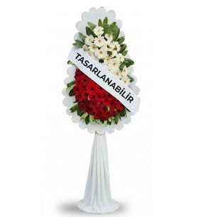 Premium Tek Katlı Kırmızı Beyaz Nikah Düğün Açılış Çelengi